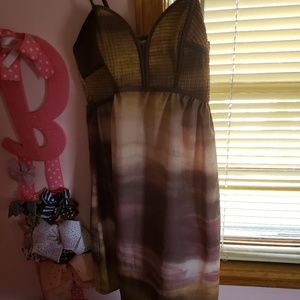 Multi Colored Brown Dress